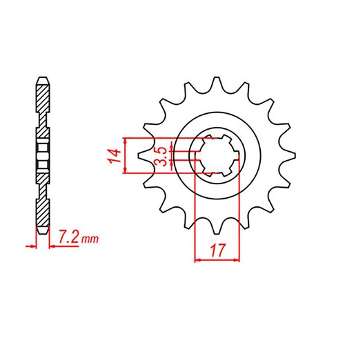 Standard Front Sprocket 13T for Kawasaki KLX140L Big Wheel 2008-2020