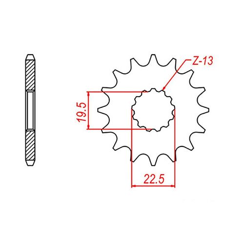 Front Sprocket - Standard Gearing 14 Tooth