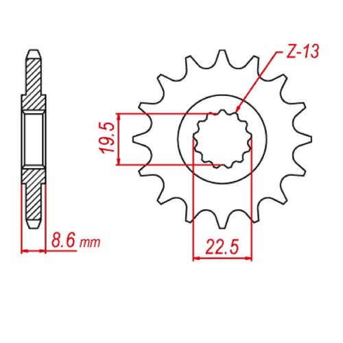 SPROCKET FRONT MTX 1447 14T #520