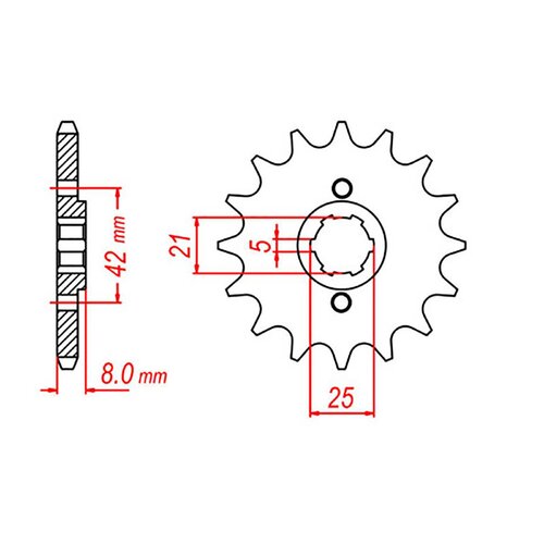 Front Sprocket Standard Gearing 16 Tooth