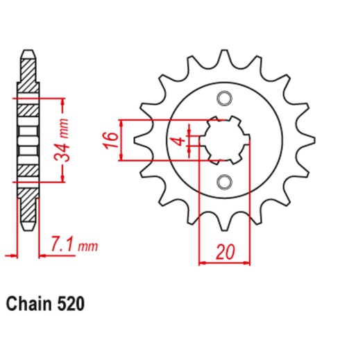 Standard Front Sprocket 14T