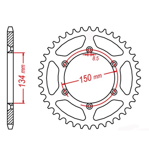 Optional Rear Sprocket 44T for Kawasaki KLX250S 2006-2020