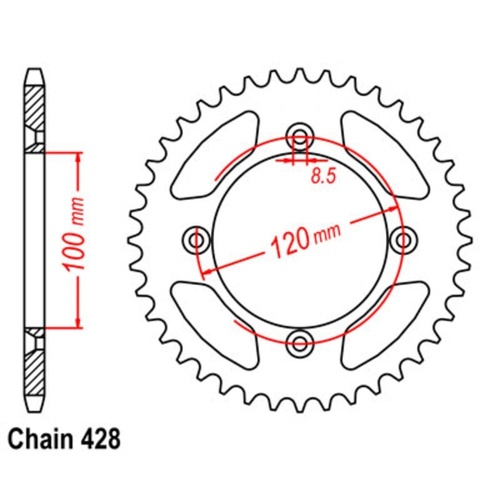 Rear Sprocket Steel Standard Gearing 46