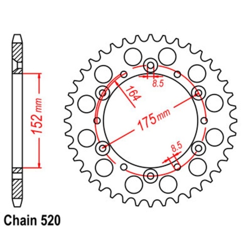 Optional Rear Sprocket 46T for Yamaha TT600S BELGARDIA K/START 1995-1998