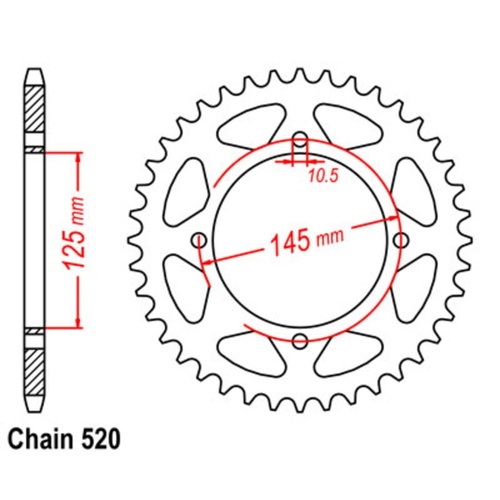 Optional Rear Sprocket 48T for Yamaha XT600 1983-1989