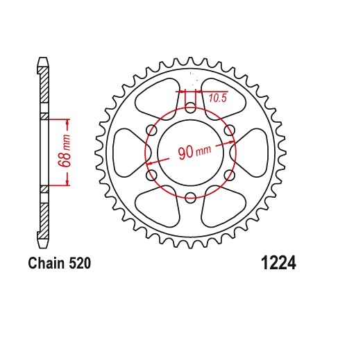 36T Honda CB300R 2019- Rear Sprocket (1224)