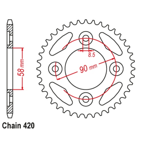 34T Rear Honda Sprocket (212)