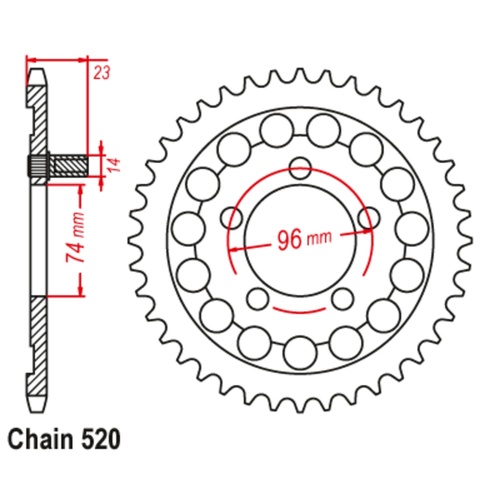 40T Rear Sprocket Honda NSR250 (1315)