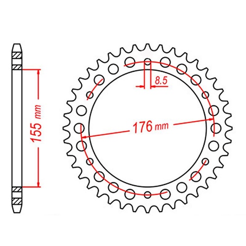 Standard Rear Sprocket 43T for Triumph SPEED TRIPLE 955 1999-2001