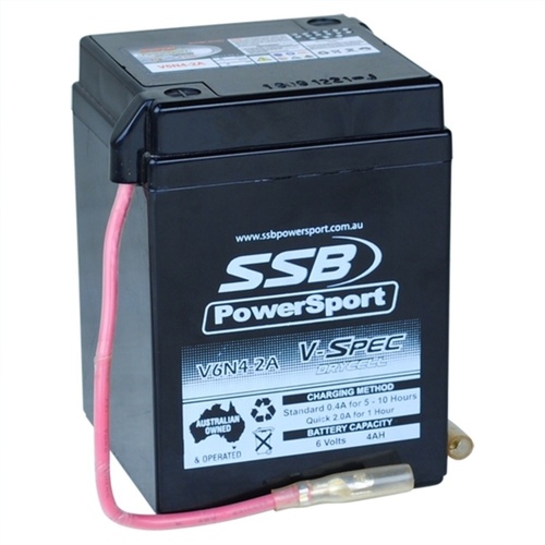 SSB 6V V-Spec Dry Cell AGM Battery 0.9 Kg for Yamaha TY80 1974 to 1975