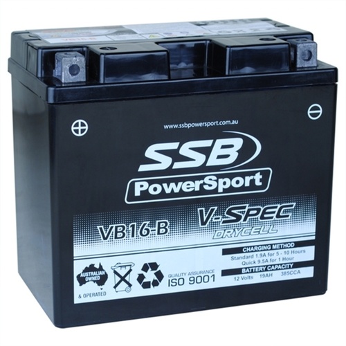 SSB 12V AGM 385 CCA Battery 6.5 Kg for Harley Davidson 1000 XLS 1979 to 1985