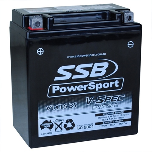 SSB 12V AGM 340 CCA Battery 5.1 Kg for Suzuki C90 Boulevard 2005 to 2010