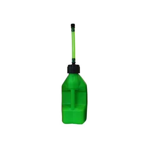 2.7 gal/10 Liter Kawasaki Green Tuff Jug w/Black Standard Cap/Kawi Flexible Auto Shut Off Spout