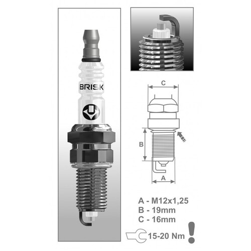 Spark Plug BR12YC-9 (DPR8EA-9) for Yamaha SX225 Scorpio Z 2007 to 2014