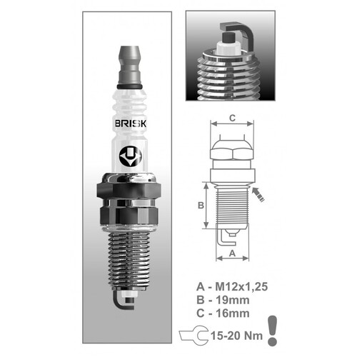 Spark Plug BR14YC-9 (DPR7EA-9) for Yamaha XV1600A Road Star 1999 to 2007