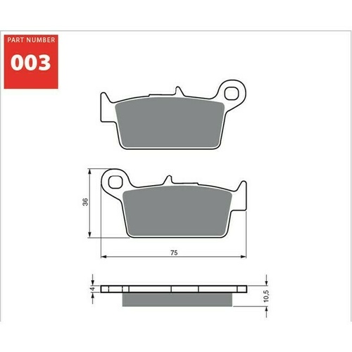 Sintered Off Road Rear Brake Pads for Gas-Gas EC300 Ohlins 2003 to 2007