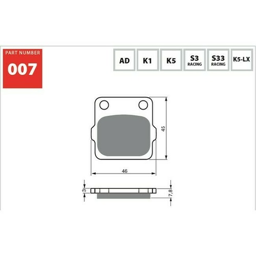 Goldfren Sintered Off Road Front Brake Pads for Yamaha YFM350FA Grizzly 07-17