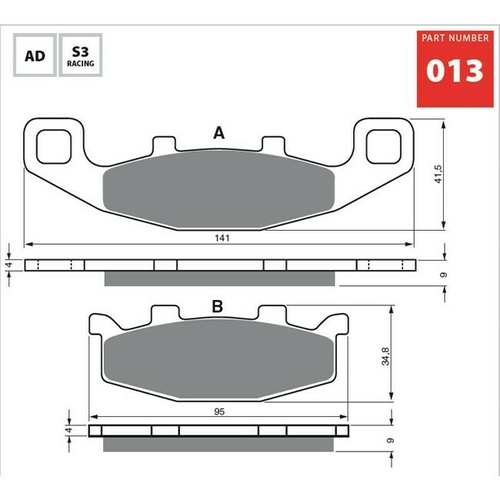 Goldfren Sintered Dual Sport Front Brake Pad 