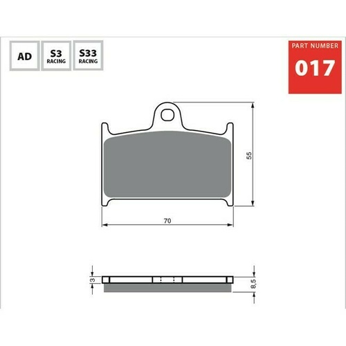 Goldfren Sintered Front Brake Pad   for Triumph 650 Daytona 2005