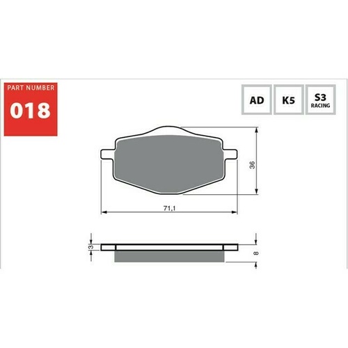 Goldfren Sintered Rear Brake Pad   for Yamaha YTZ250 1985-1986