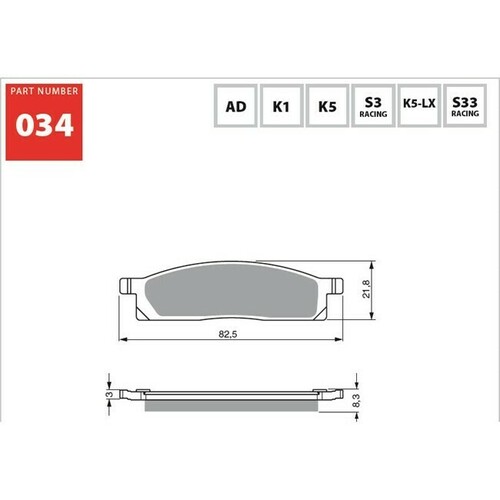 Front Goldfren Sintered Dual Sport Brake Pad