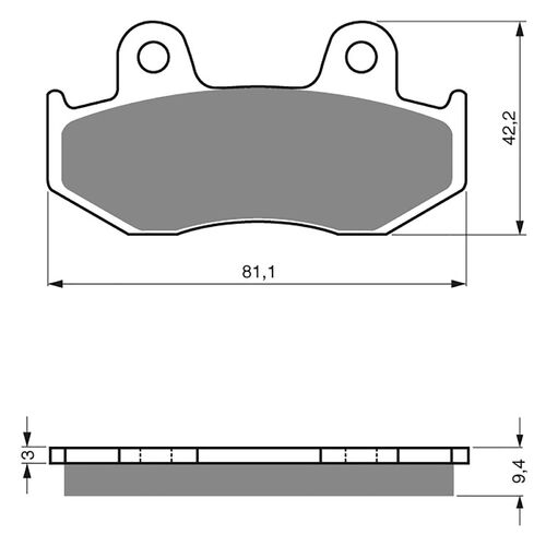 Rear Brake Pads Goldfren GF188 - S3