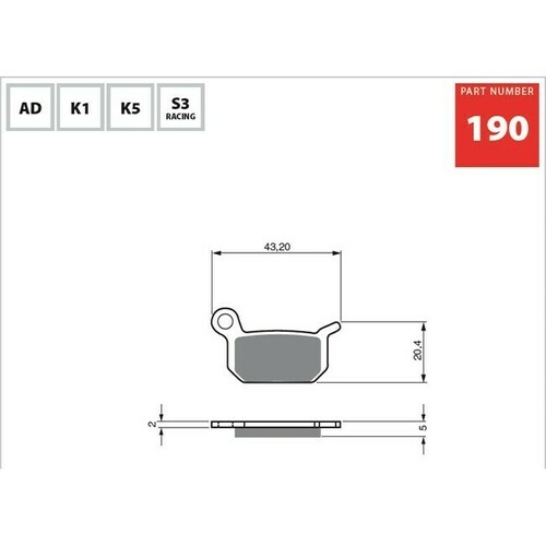 Rear Goldfren Sintered Off Road Brake Pad 