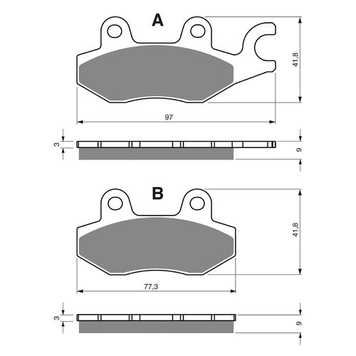 Rear BRAKE PADS GOLDFREN GF332 - S3