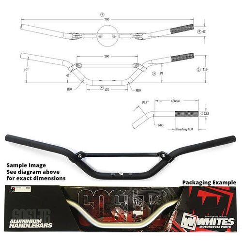 Handlebar 7/8 (22.2MM) AL6061 BLK for Kawasaki KX65 2000 to 2020