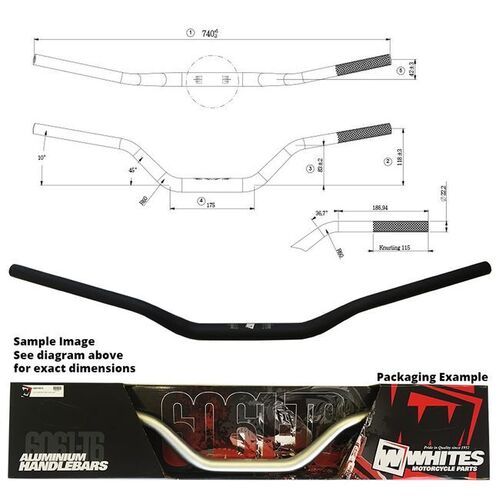 Handlebar TAPER AL6061 BLK for Honda CR80 1980 to 1984