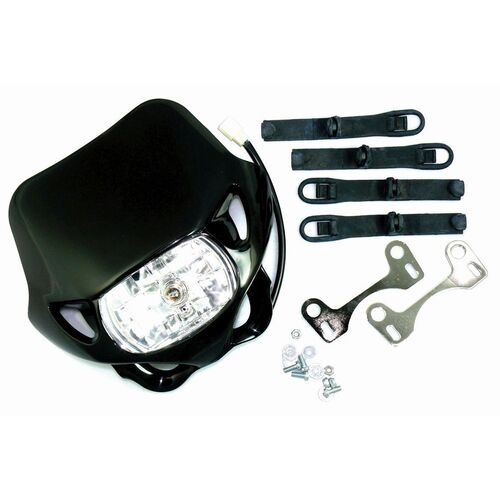 Rectangular Enduro Headlight Black