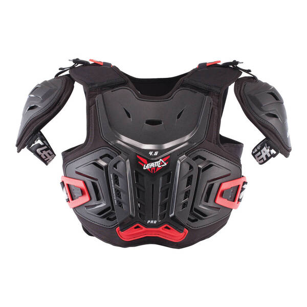 LEATT CHEST PROTECTOR 4.5 PRO BLK/RED JNR SML/MED 134-146CM