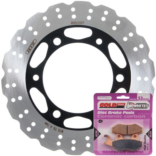 BRAKE ROTOR & PAD REAR KIT - KAW EX300 NINJA 13-17 - WAVE