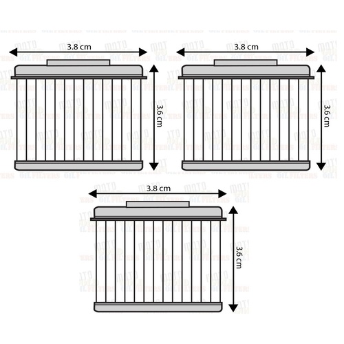 AFTERMARKET OIL FILTER KIT | 3 PACK for HONDA CRF250X 2004 to 2013 + 2015 2016