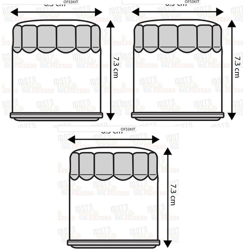 PACK of THREE MOTORCYCLE OIL FILTER for CF MOTO 650 All Models