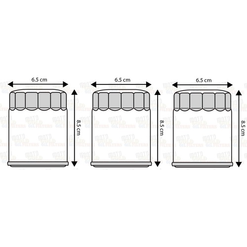 KIT OF THREE OIL FILTERS for YAMAHA FJR1300 2001 to 2015