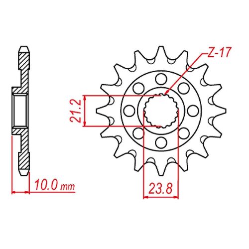 SPROCKET FRONT MTX HORNET LIGHTENED MX 1443 14T #520