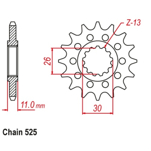 MTX Optional Front Sprocket 15T for Yamaha FZ8N 800  FAZER 2010-2016