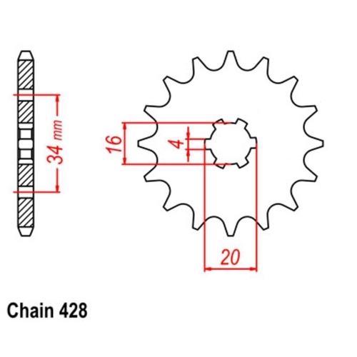 MTX Optional Front Sprocket 11T for Yamaha XT250 2005-2007