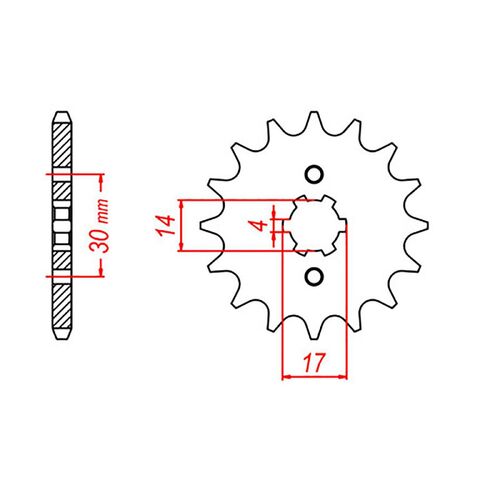 MTX Standard Front Sprocket 15T for Kawasaki KD80 1988-1990