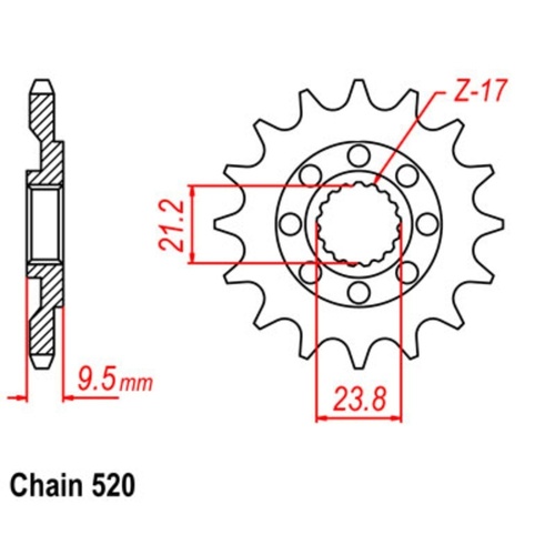 MTX Optional Front Sprocket 14T for Honda CRF450X 2005-2018