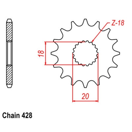 MTX Standard Front Sprocket 13T for Suzuki LT-125 1983-1987