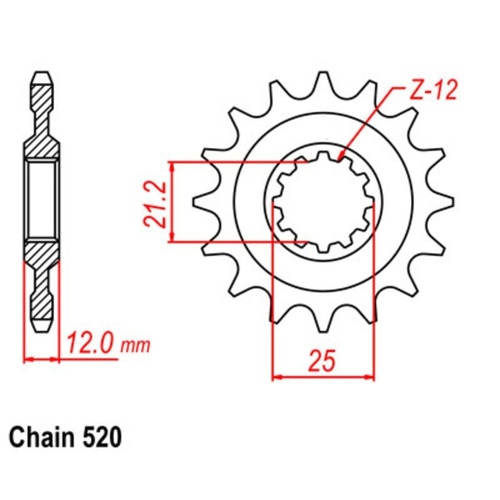 MTX Optional Front Sprocket 13T for HUSABERG FC350 1996-1997,1999-2001