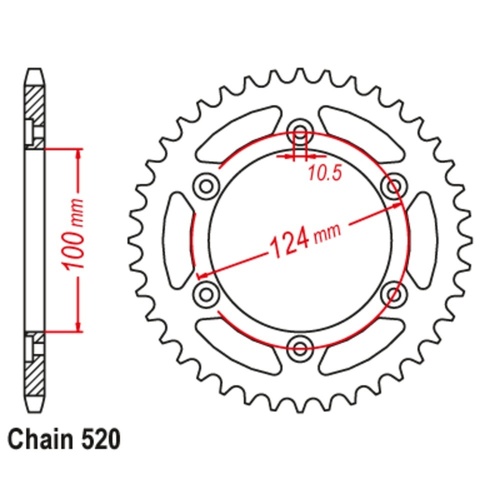 MTX Standard Rear Sprocket 39T for DUCATI 851 BIPOSTO 1990-1992