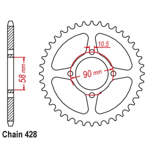 Standard Rear Sprocket 44T