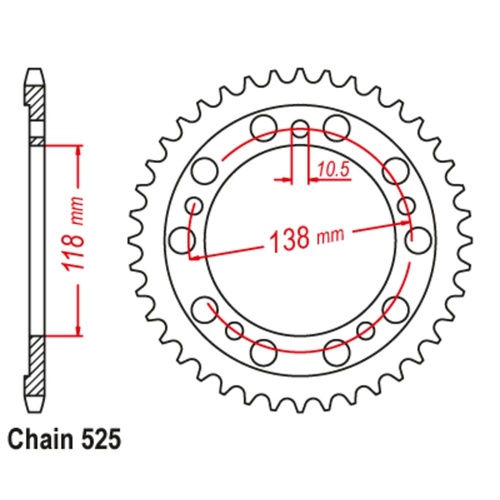 MTX Standard Rear Sprocket 39T