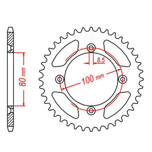 MTX Optional Rear Sprocket 38T for Honda CRF70F 2004-2012