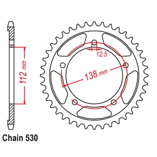 MTX Standard Rear Sprocket 43T for Honda CBF1000F 2006-2009