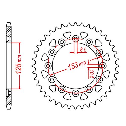 MTX Optional Rear Sprocket 51T for Honda XR650R 2000-2008