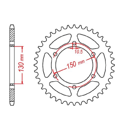 MTX Standard Rear Sprocket 46T for Yamaha XJ6S 2009-2011